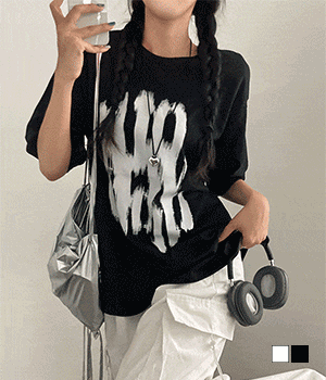 [무료배송] 다이얼 페인팅 y2k 루즈핏 반팔 티셔츠