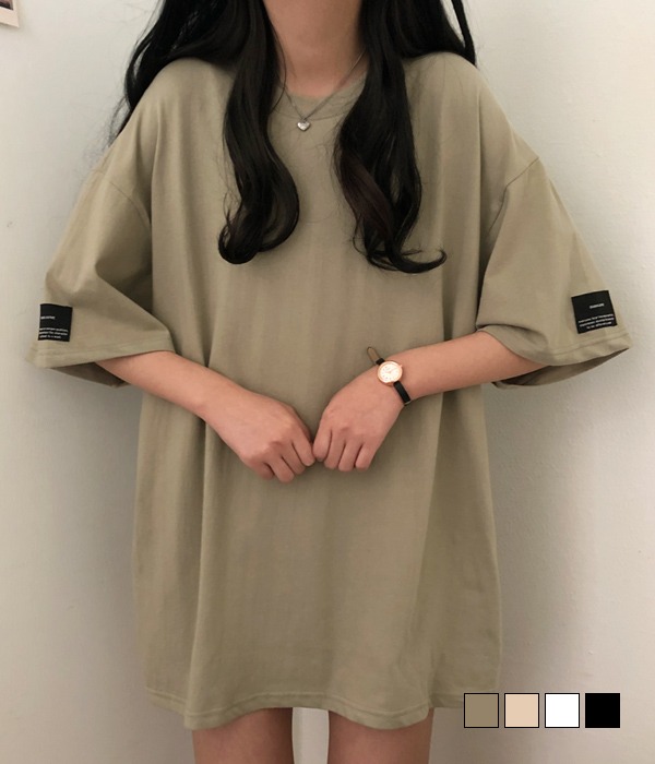 [무료배송] 양 패치 오버핏 반팔 티셔츠