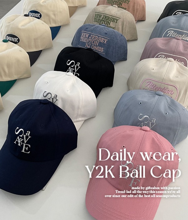 [무료배송] 매일 쓰는, Y2K 남녀공용 캐주얼 레터링 패치 자수 야구모자 볼캡 모음