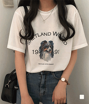 [무료배송] 댕댕 월드 프린팅 반팔 티셔츠