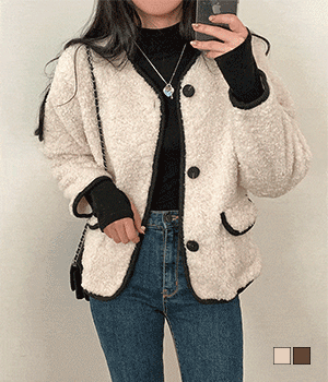 [무료배송] 귀여움보장 뽀글이 누빔 라인 자켓