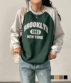 [무료배송] 웰컴뉴욕 1993 나그랑 배색 루즈핏 맨투맨