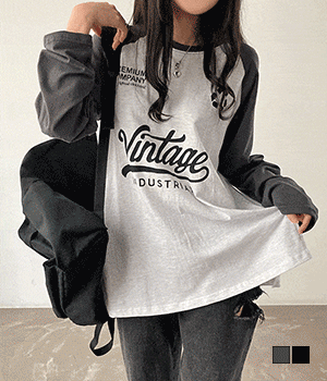 [무료배송] 비스타 스트릿 y2k 배색 나그랑 루즈핏 긴팔 티셔츠