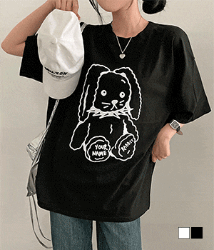 [무료배송] 빅래빗, y2k 프린팅 왕오버핏 반팔 티셔츠