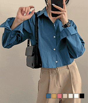 [무료배송] 365일 매일 입고싶은 뮤트 컬러감의 코튼 크롭 남방 셔츠